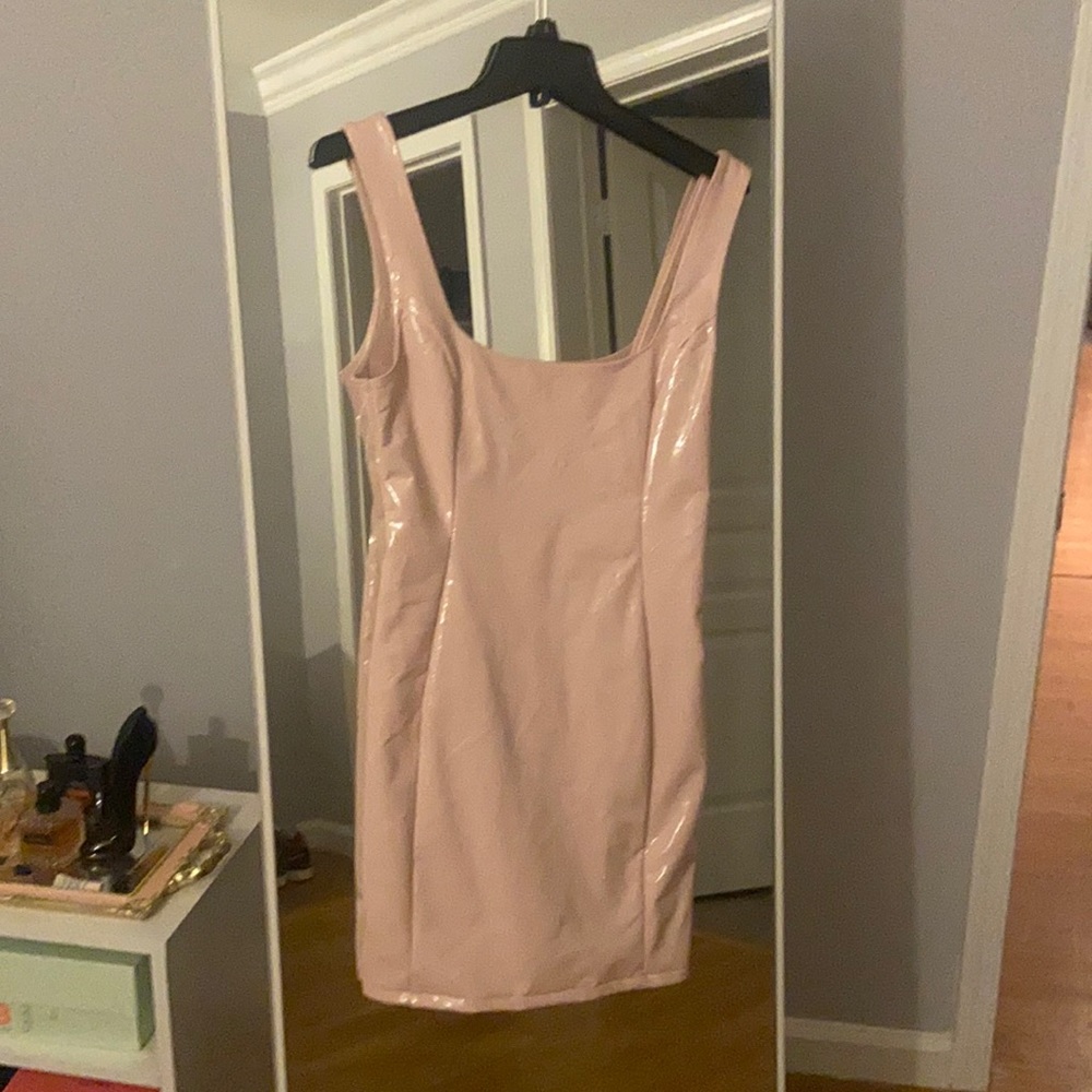 Fashion Nova Pink pu Bodycon dress size M